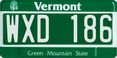 VT license plate WXD186