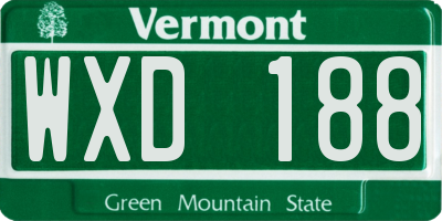 VT license plate WXD188