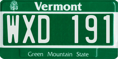 VT license plate WXD191
