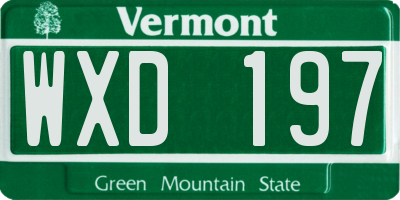 VT license plate WXD197