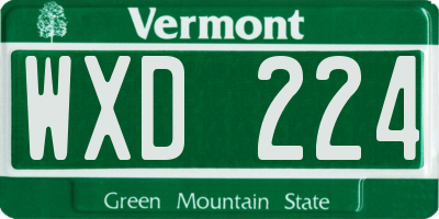 VT license plate WXD224