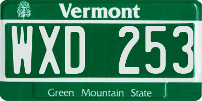 VT license plate WXD253