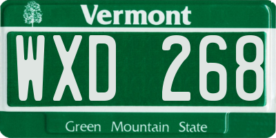 VT license plate WXD268