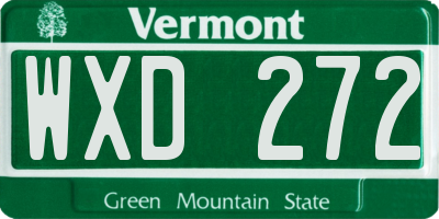 VT license plate WXD272