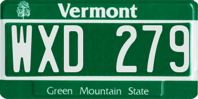 VT license plate WXD279