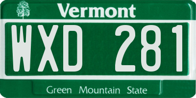 VT license plate WXD281