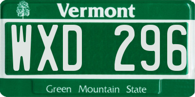 VT license plate WXD296