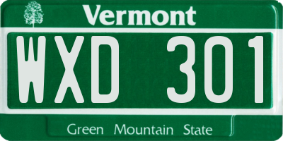 VT license plate WXD301