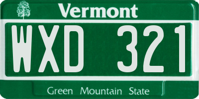 VT license plate WXD321