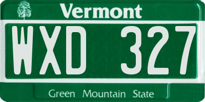 VT license plate WXD327