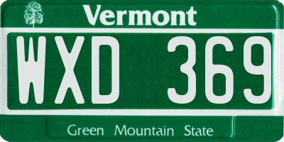 VT license plate WXD369