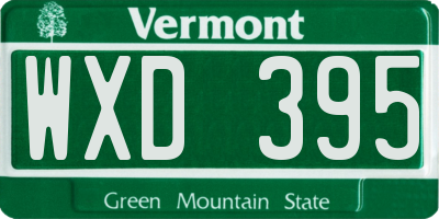 VT license plate WXD395