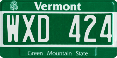VT license plate WXD424