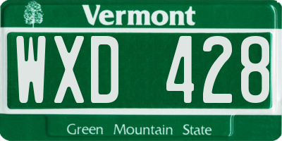 VT license plate WXD428