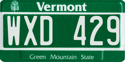 VT license plate WXD429