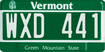 VT license plate WXD441