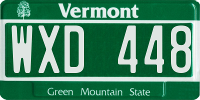 VT license plate WXD448