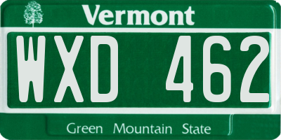 VT license plate WXD462