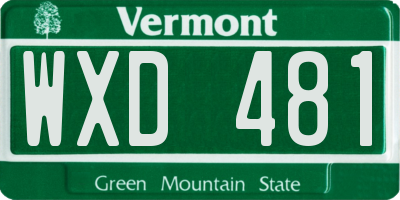 VT license plate WXD481