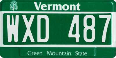 VT license plate WXD487