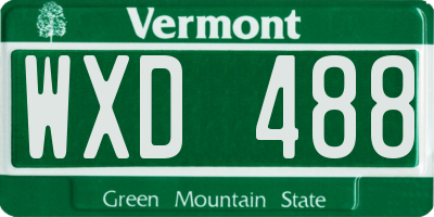 VT license plate WXD488