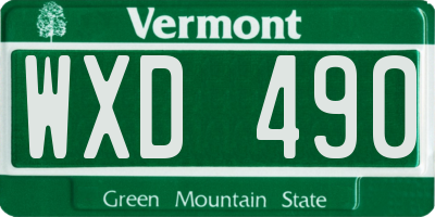 VT license plate WXD490