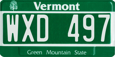 VT license plate WXD497
