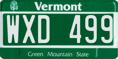 VT license plate WXD499