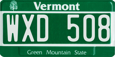 VT license plate WXD508