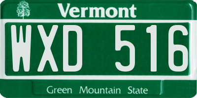 VT license plate WXD516
