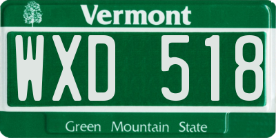 VT license plate WXD518