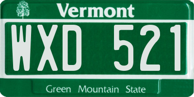 VT license plate WXD521