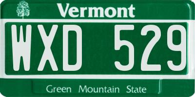 VT license plate WXD529