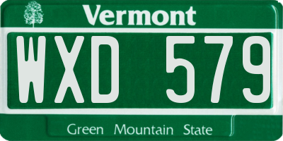 VT license plate WXD579