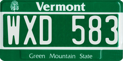 VT license plate WXD583