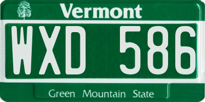 VT license plate WXD586