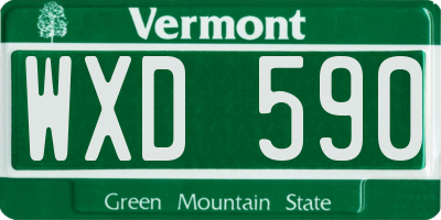 VT license plate WXD590