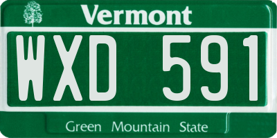 VT license plate WXD591