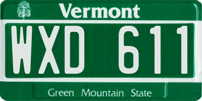 VT license plate WXD611