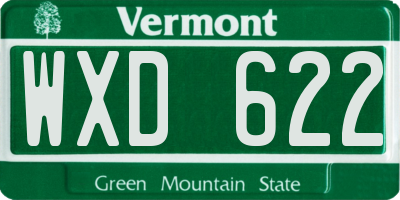 VT license plate WXD622