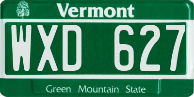VT license plate WXD627