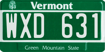 VT license plate WXD631