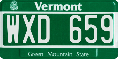 VT license plate WXD659