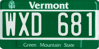 VT license plate WXD681