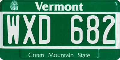 VT license plate WXD682