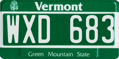 VT license plate WXD683