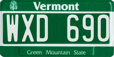 VT license plate WXD690