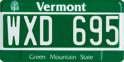VT license plate WXD695
