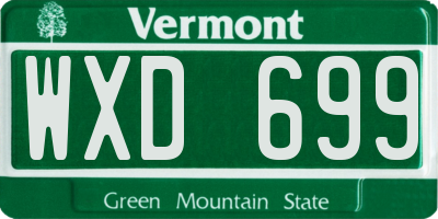 VT license plate WXD699