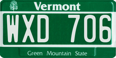 VT license plate WXD706
